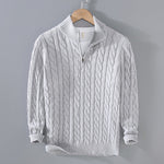 Simon Half-Zip Cable Knit Sweater Cotton Blend