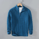 Simon Half-Zip Cable Knit Sweater Cotton Blend