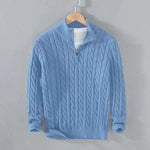 Simon Half-Zip Cable Knit Sweater Cotton Blend