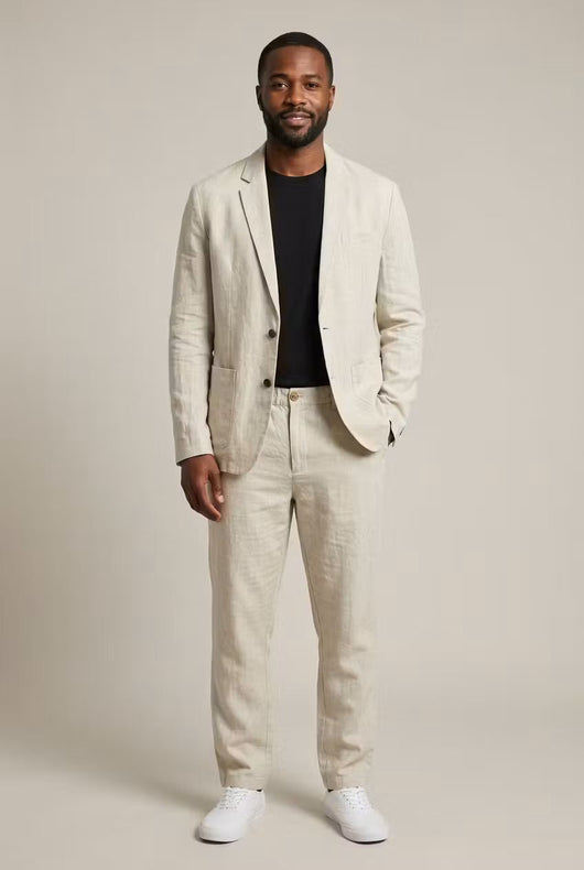 Simon Relaxed-Fit Linen Blazer and Trouser Set