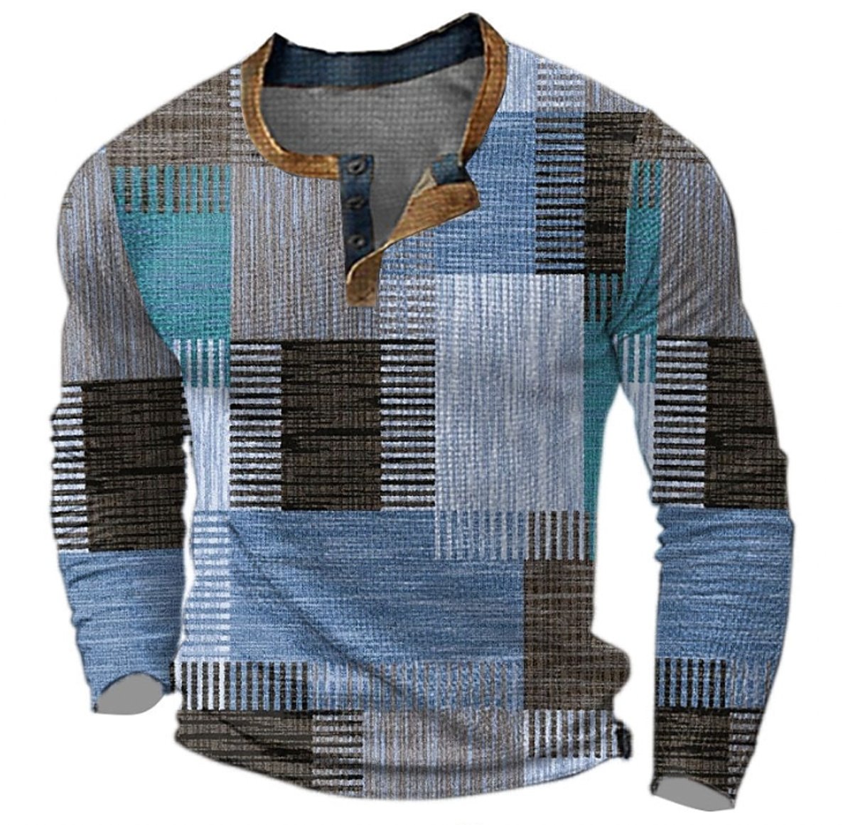 Christian Retro Colorblock Henley Sweater