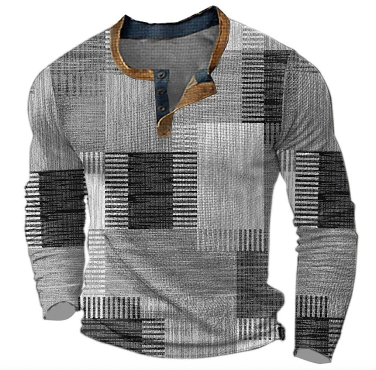 Christian Retro Colorblock Henley Sweater