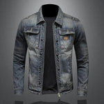 Tobias Retro Vintage Zip-Up Denim Jacket