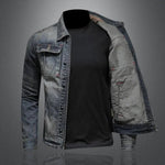 Tobias Retro Vintage Zip-Up Denim Jacket
