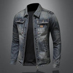 Tobias Retro Vintage Zip-Up Denim Jacket