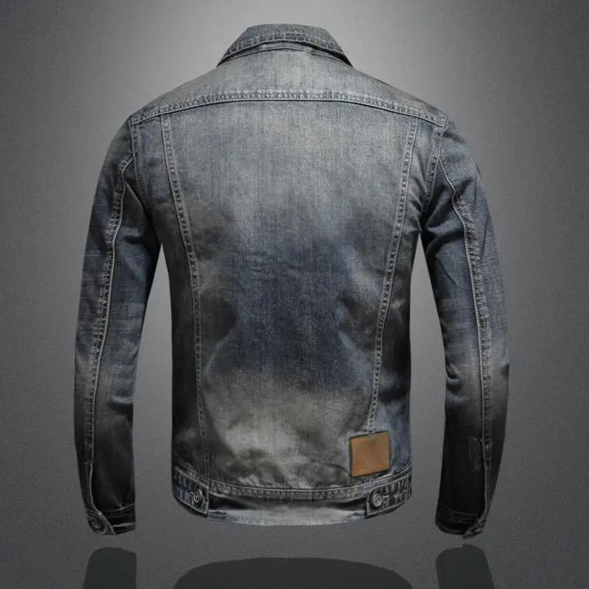 Tobias Retro Vintage Zip-Up Denim Jacket