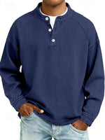Dominik Retro Henley Washed Knit Sweater