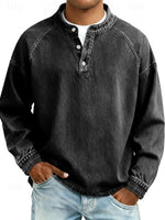 Dominik Retro Henley Washed Knit Sweater
