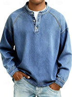 Dominik Retro Henley Washed Knit Sweater