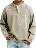 Dominik Retro Henley Washed Knit Sweater