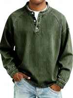 Dominik Retro Henley Washed Knit Sweater