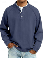 Dominik Retro Henley Washed Knit Sweater