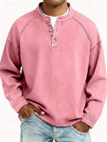 Dominik Retro Henley Washed Knit Sweater
