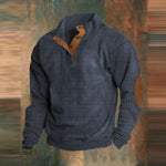 Maximilian Ribbed Button-Collar Elbow Patch Sweater