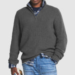 Lukas Ribbed Quarter-Zip Business Casual Sweater