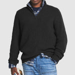 Lukas Ribbed Quarter-Zip Business Casual Sweater