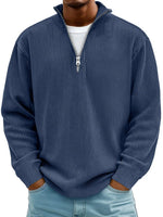 Simon Ribbed Quarter-Zip Mock Neck Sweater