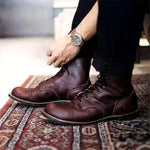 Julian Classic Lace-Up Leather Boots with Rugged Rubber Sole
