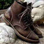 Julian Classic Lace-Up Leather Boots with Rugged Rubber Sole