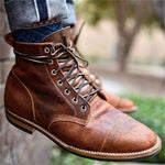 Julian Classic Lace-Up Leather Boots with Rugged Rubber Sole