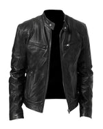 Felix Slim-Fit Faux Leather Biker Quilted Jacket