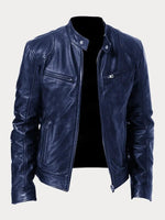 Felix Slim-Fit Faux Leather Biker Quilted Jacket