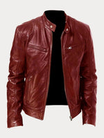 Felix Slim-Fit Faux Leather Biker Quilted Jacket