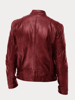 Felix Slim-Fit Faux Leather Biker Quilted Jacket