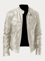 Felix Slim-Fit Faux Leather Biker Quilted Jacket