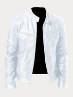 Felix Slim-Fit Faux Leather Biker Quilted Jacket