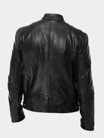 Felix Slim-Fit Faux Leather Biker Quilted Jacket