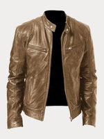 Felix Slim-Fit Faux Leather Biker Quilted Jacket