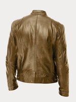 Felix Slim-Fit Faux Leather Biker Quilted Jacket