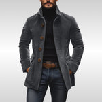 Matthias Slim-Fit Corduroy Wool Coat with Stand Collar
