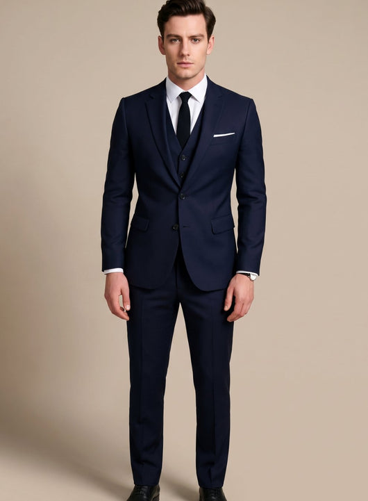Fabian Slim-Fit Three-Piece Formal Suit with Notch Lapel