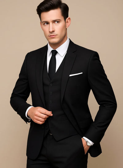 Fabian Slim-Fit Three-Piece Formal Suit with Notch Lapel