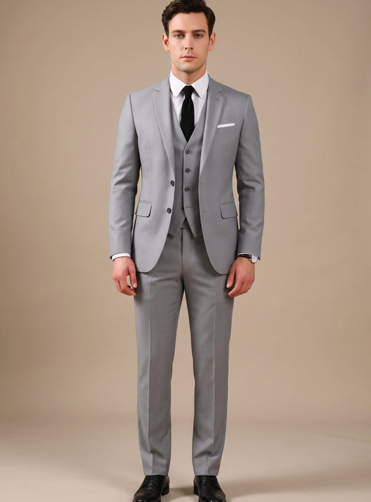 Fabian Slim-Fit Three-Piece Formal Suit with Notch Lapel