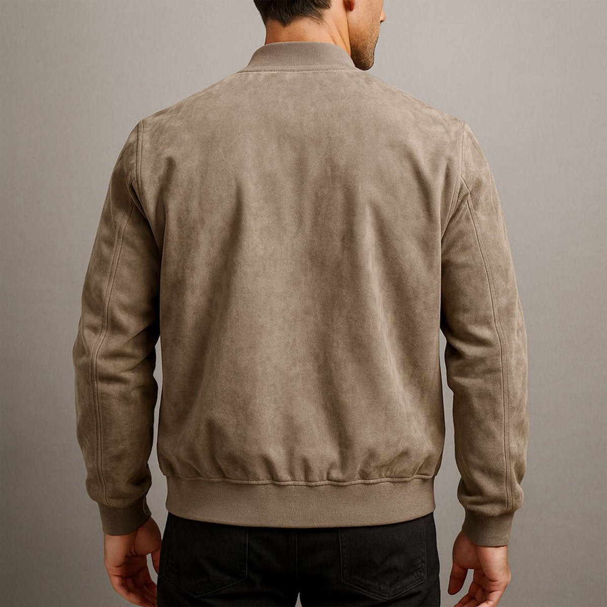 Dominik Slim-Fit Suede Bomber Jacket