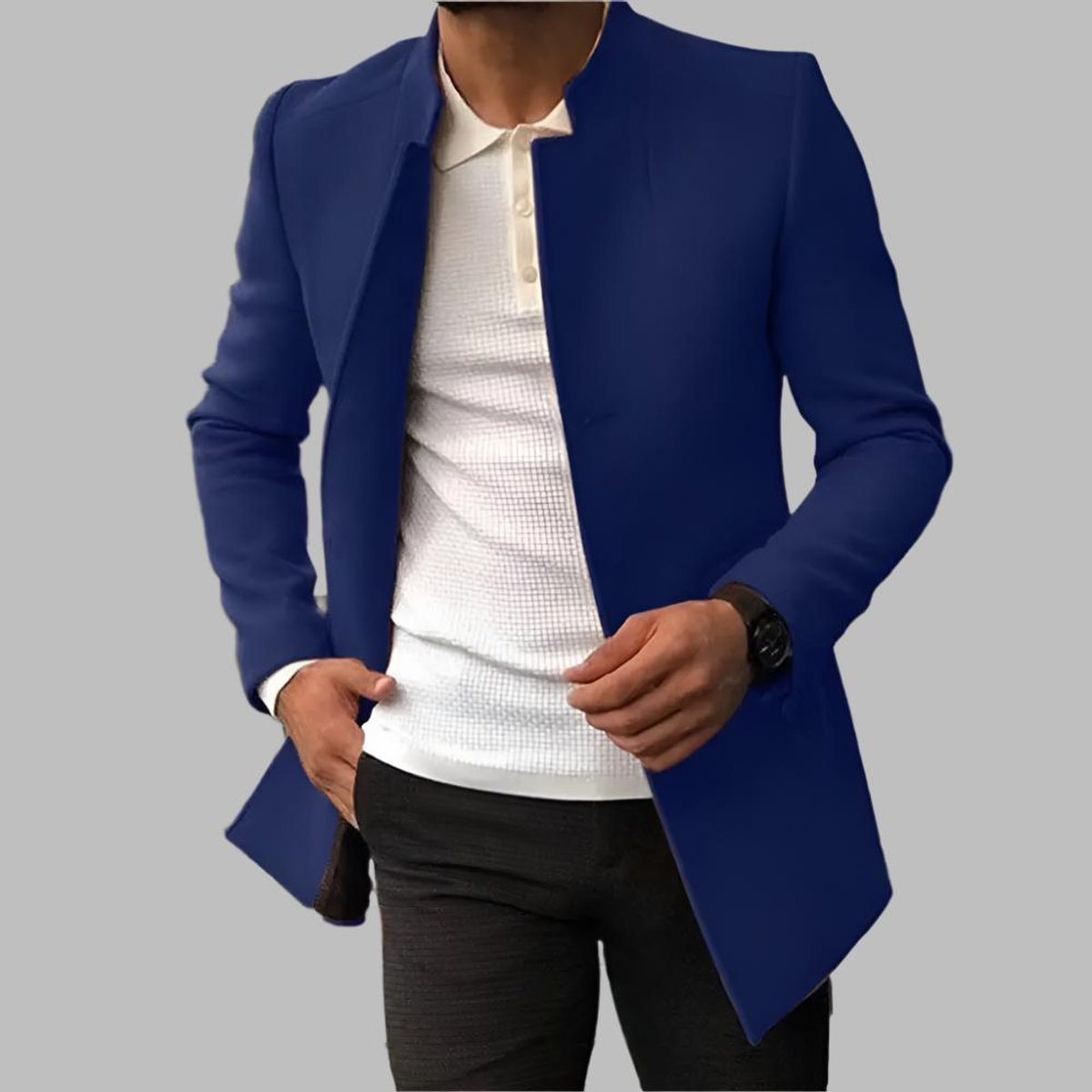 Matthias Slim-Fit Wool Coat with Elegant Stand Collar
