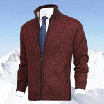 Christian Stand-Collar Zip Knit Cardigan