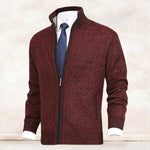 Christian Stand-Collar Zip Knit Cardigan