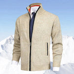 Christian Stand-Collar Zip Knit Cardigan