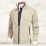 Christian Stand-Collar Zip Knit Cardigan