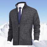 Christian Stand-Collar Zip Knit Cardigan