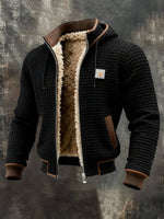 Niklas Fleece-Lined Hooded Puffer Jacket with Leather Trim