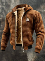 Niklas Fleece-Lined Hooded Puffer Jacket with Leather Trim