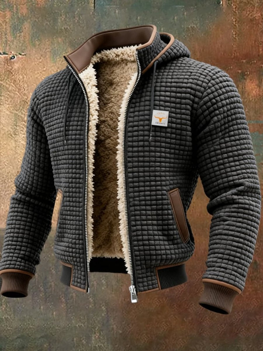 Niklas Fleece-Lined Hooded Puffer Jacket with Leather Trim