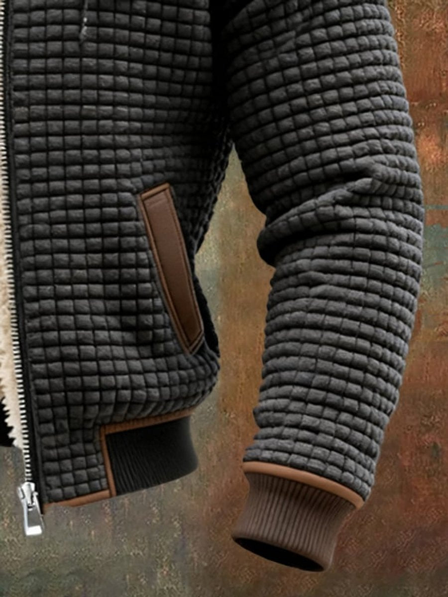 Niklas Fleece-Lined Hooded Puffer Jacket with Leather Trim