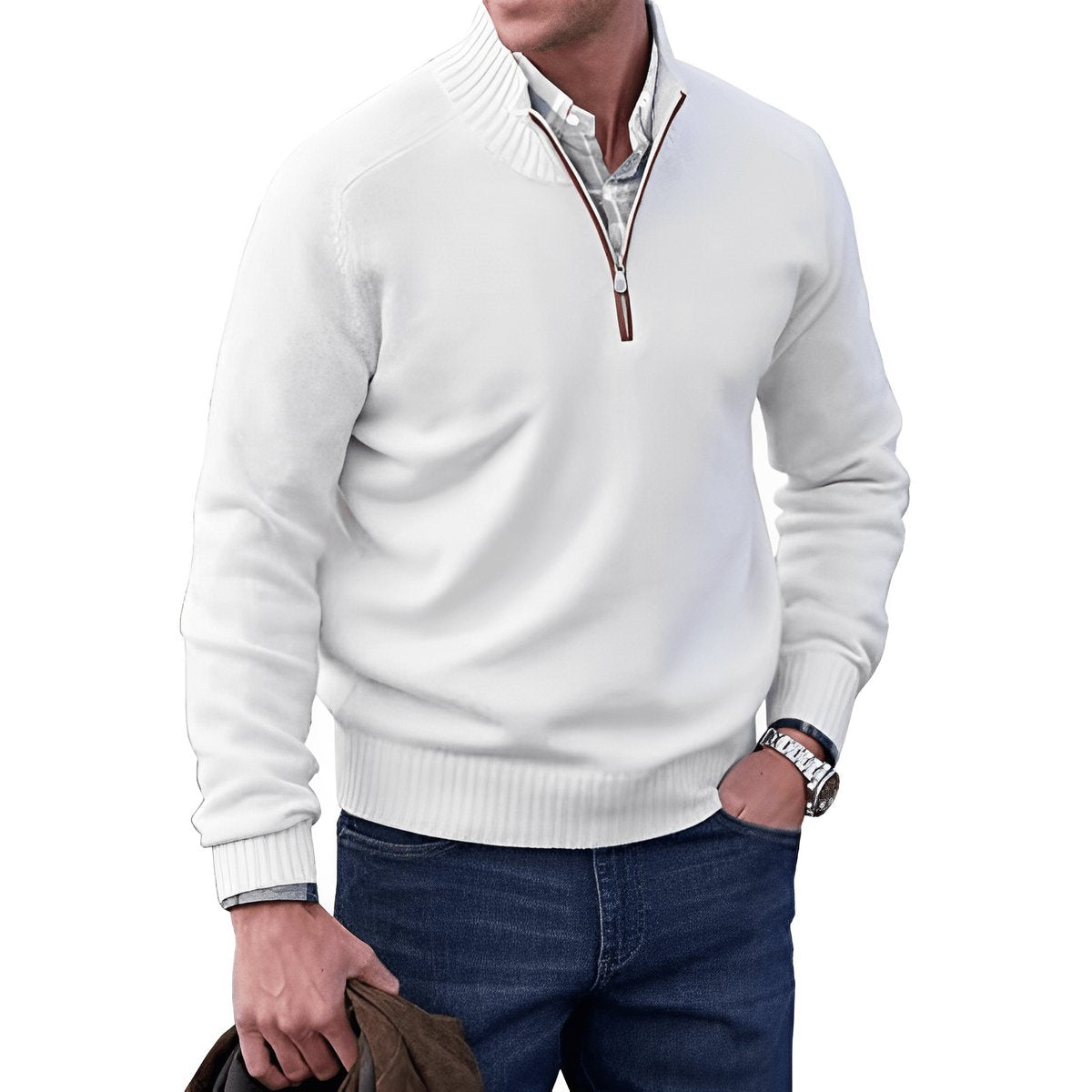 Elias Regular Fit Quarter-Zip Sweater