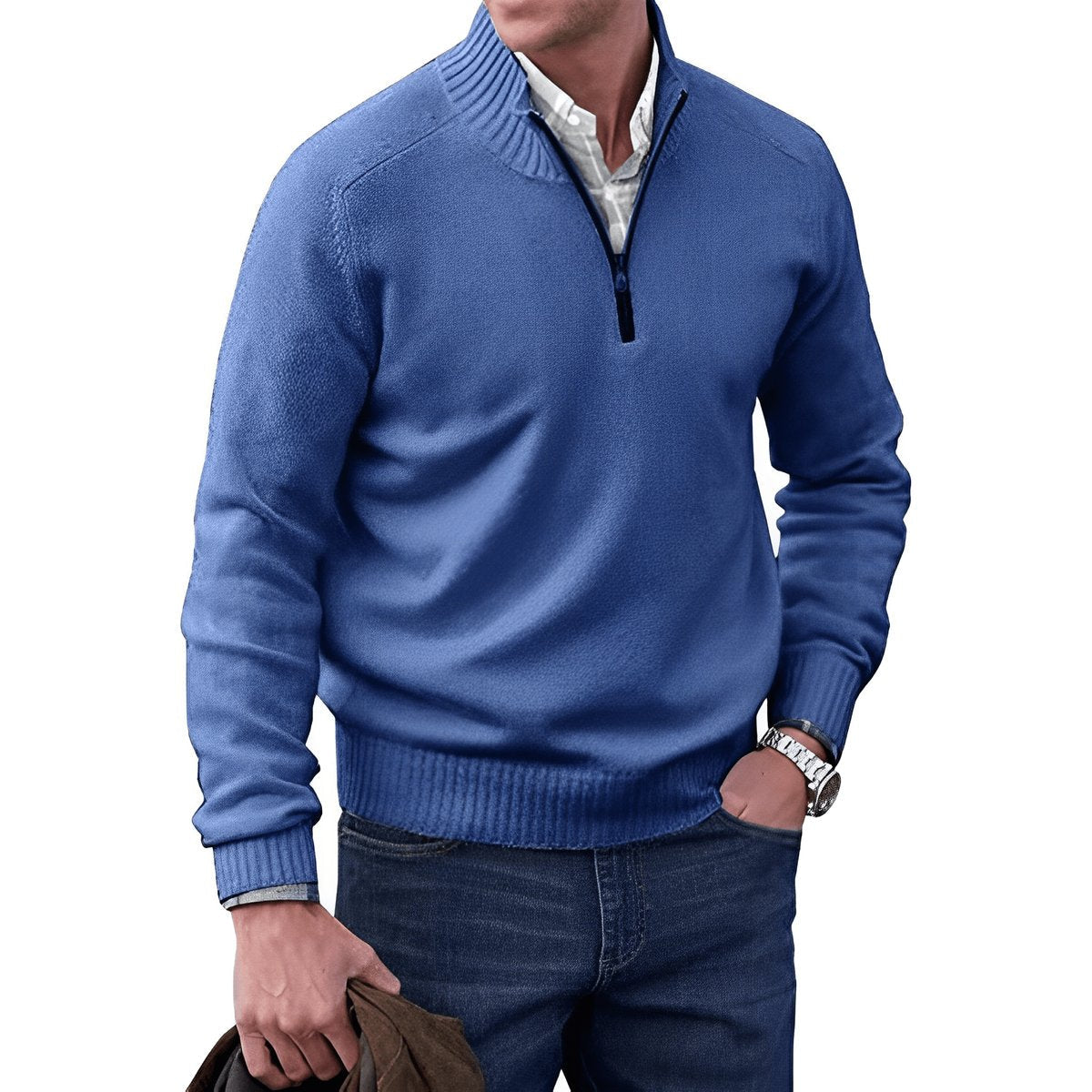 Elias Regular Fit Quarter-Zip Sweater
